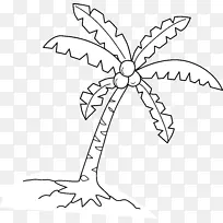 椰子槟榔科剪贴画-树线艺术