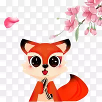 迭戈·德拉维加动画插图-花下的狐狸