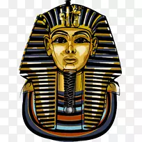 埃及金字塔埃及博物馆古埃及图坦卡蒙法老手绘埃及法老