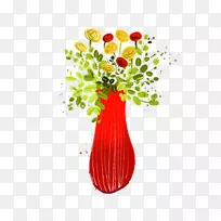 婚宴邀请花卉设计花瓶