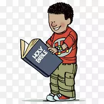 圣经故事儿童圣经研习夹艺术男孩阅读剪报