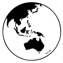 地球黑白剪贴画-黑白地球