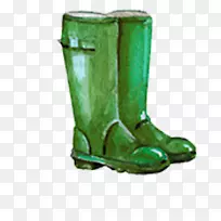 惠灵顿牛仔靴-绿色雨靴
