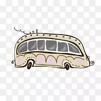 双层巴士公共交通图-卡通巴士