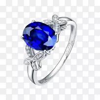 蓝宝石珠宝戒指蓝钻石珠宝首饰