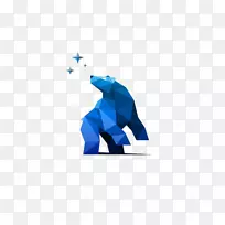 熊标志插图-扁平熊