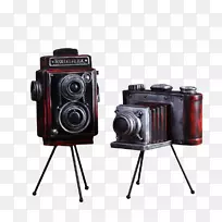 摄影胶片无镜片可互换镜头照相机镜头创意家用复古相机三脚架