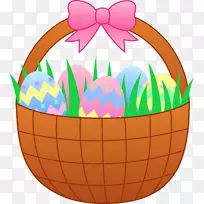 复活节兔子复活节篮子剪贴画-可爱的复活节剪贴画