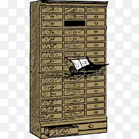 抽屉文件柜平档夹艺术剪贴画木柜