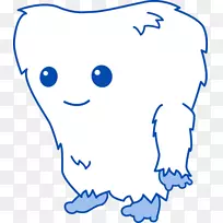 怪物黑白剪贴画-雪人剪贴画