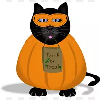 猫万圣节胡须剪贴画-万圣节猫照片