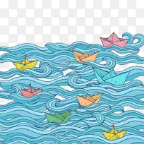 纸船、水艇、折纸船.折叠纸船