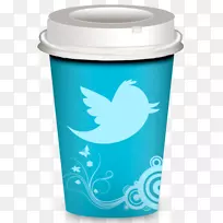 咖啡浓缩咖啡厅社交媒体图标-网站杯