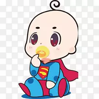 克拉克肯特t恤婴儿卡通儿童-可爱超人