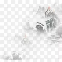 云雾山水画-凤山的绘画效果