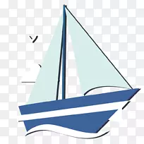 帆船-蓝色帆船装饰品