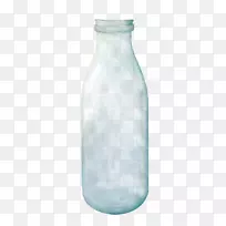 玻璃瓶，水瓶，塑料瓶-手绘水瓶材料，可自由拉