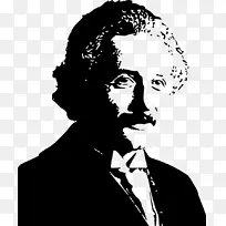 爱因斯坦剪影可伸缩图形剪辑艺术-爱因斯坦剪贴画