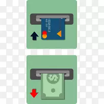 货币信用卡银行图标-银行卡接受钱。