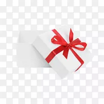 纸盒彩带礼品-白色蝴蝶结礼盒