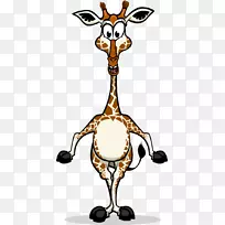 长颈鹿河马虎动物手绘长颈鹿