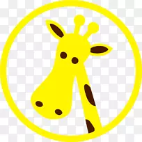 长颈鹿剪贴画-黄色长颈鹿