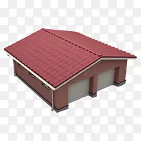 房屋砖顶-红砖房停车场
