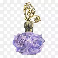香水紫色插图.紫色香水瓶