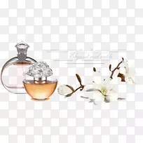 香水瓶设计师-香水和白花