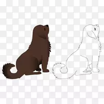 小狗宠物线艺术插图-狗线艺术