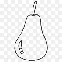 欧洲梨黑白素描
