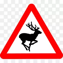 英国公路代码鹿交通标志-卡通响尾蛇