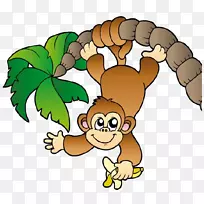 猴子树免费剪贴画卡通猴子剪贴画