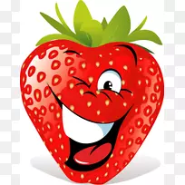 微笑水果草莓夹艺术-水果卡通图片