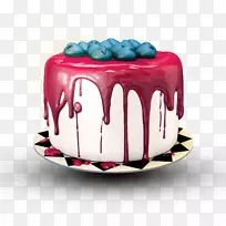 生日蛋糕托-卡通蓝莓蛋糕