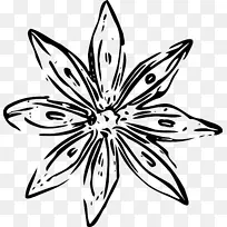 无花内容剪贴画-简单的花卉设计黑白