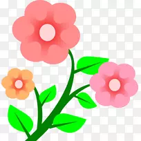 花泉免费内容剪贴画-粉色花卉卡通