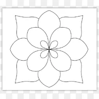 花卉设计单色白色图案-简单花卉模板