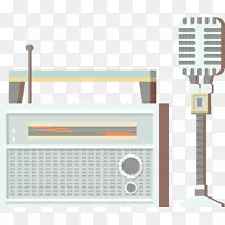 麦克风-复古收音机和麦克风