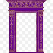 门廊拱夹艺术-紫色拱形剪贴画