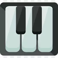 钢琴音乐键盘图标-黑白钢琴键
