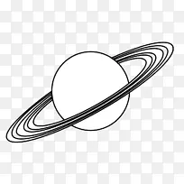 地球行星土星黑白剪贴画-天王星卡通剪贴画