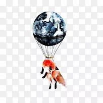 纹身狐狸身体艺术气球-狐狸