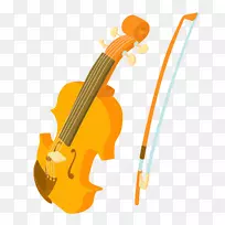 低音乐器小提琴弦乐器黄色小提琴
