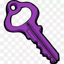 钥匙剪贴画-粉红色钥匙剪贴画
