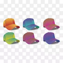 t恤帽子棒球帽插图.彩色帽子材料