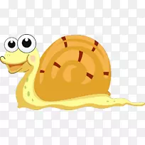 蜗牛动画剪辑艺术-黄色蜗牛