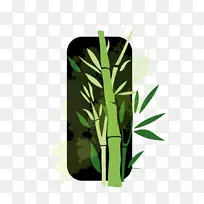 竹制剪贴画-绿竹