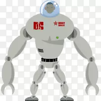 机器人建设者，大力士，android剪贴画.灰色卡通机器人