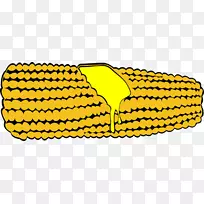 玉米上的玉米芯，爆米花糖，玉米片，剪贴画-韦纳狗剪